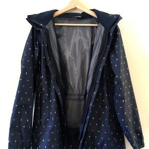 The North Face - Navy Patterned Resolve Parka Rain Jacket (Size M)